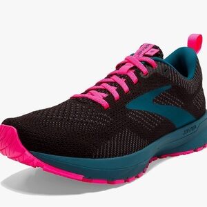Brooks Women's Athletic Shoes - Black and Teal with Pink Accents